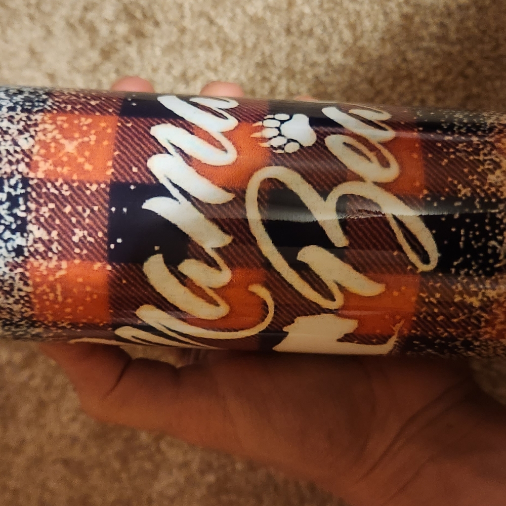 Plaid Tumbler with Custom Name
